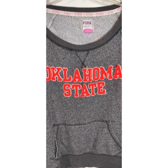 4254)Victoria's Secret PINK Oklahoma State Long Sleeve Pullover Sweatshirt Large - Picture 7 of 8